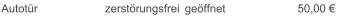 Autotr zerstrungsfrei geffnet   50,00 